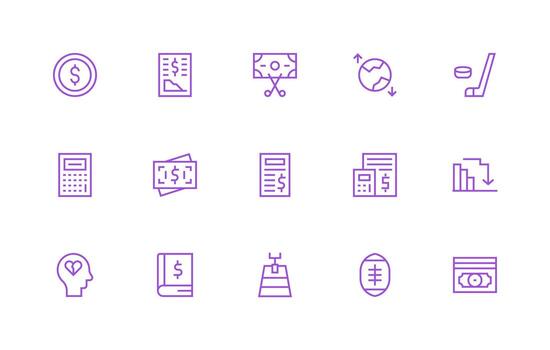 Regular Line Icons from Loss Set with 15 Vectors Web and App Icon Pack Collection
