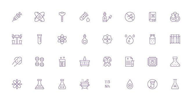 Laboratory featuring 32 Icons in Thin Line Design Icon Set for Projects vector