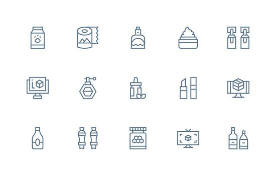 15 producto diseño íconos en regular línea estético completar icono haz para web diseño vector