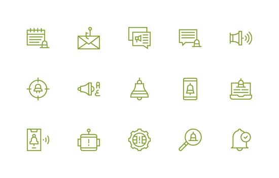 Regular Line Icons from Alert Icon Set with 15 Vectors Clear and Concise Icon Set Collection