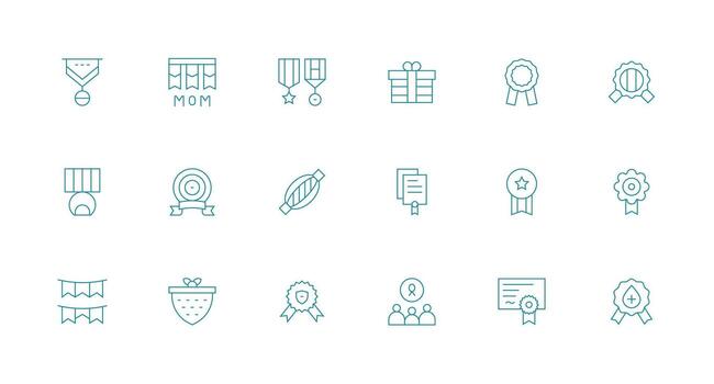 mínimo línea estilo cinta íconos con 18 vectores equilibrado icono conjunto para funcional diseño