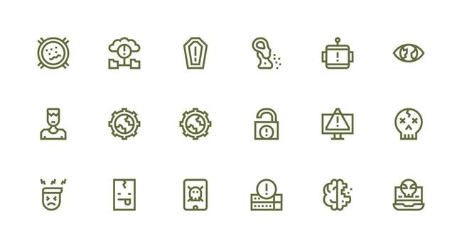 Strong Stroke Line Icons from System Failure Set with 18 Vectors Universal Icon Pack