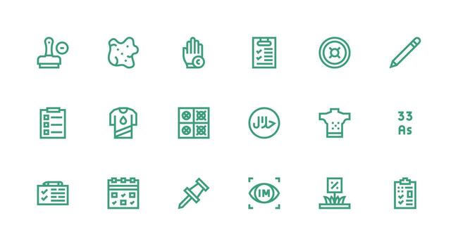 Mark featuring 18 Icons in Strong Stroke Line Design Icon Set for Projects vector