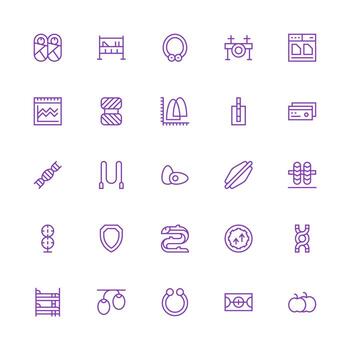 Double Visual Pack containing 25 Medium Stroke Outline Icons Multi-Style Icons for Creative Projects vector