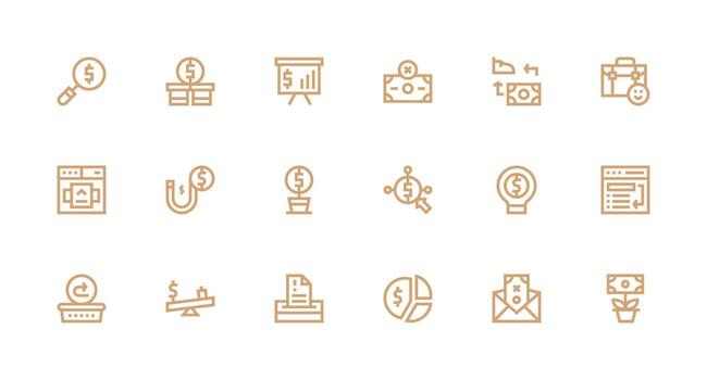 Return featuring 18 Icons in Strong Stroke Line Design Web Icon Collection vector