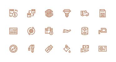 fuerte carrera línea íconos desde transferir conjunto con 18 vectores detallado icono colección para diseño sistemas