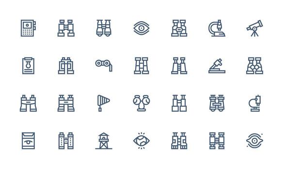 Bold Line Style Observation Icons with 28 Vectors Icon Set for Projects