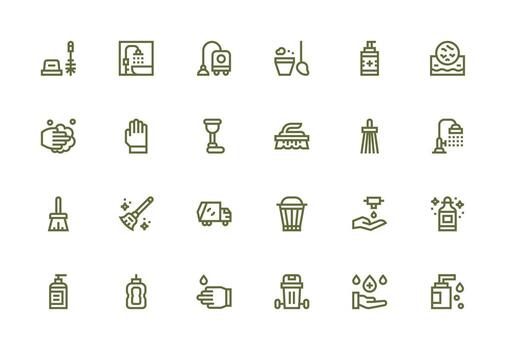 24 Thick Line Line Style Icons from Sanitation Collection Interface Icon Collection for Daily Projects vector