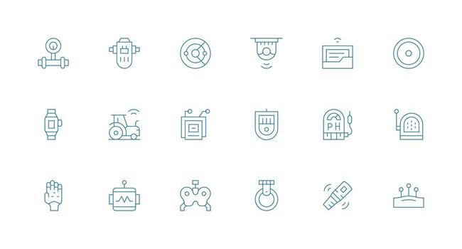 18 Icons for Sensor in Minimal Line Format Interface Icon Collection vector