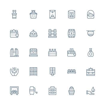 Medium Stroke Outline Style Holding Icons with 25 Vectors User Interface Icons for Digital Products