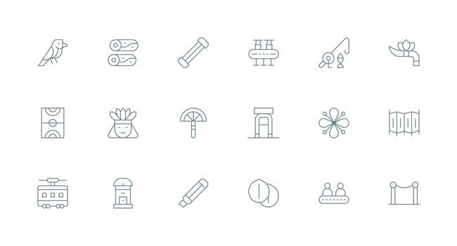 Line featuring 18 Icons in Minimal Line Design Interface Icon Collection for Daily Projects vector