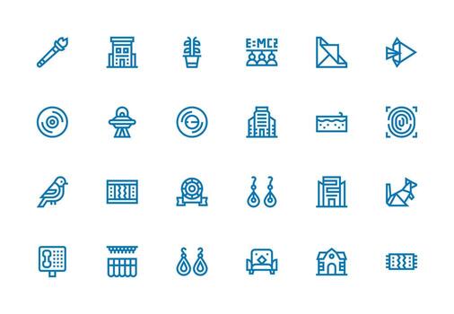Modern Set with 24 Thick Line Line Icons Simple Icons for Interface and Wireframes vector
