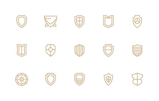 Impenetrable Design Icons featuring 15 in Regular Line Style Functional Icon Series vector