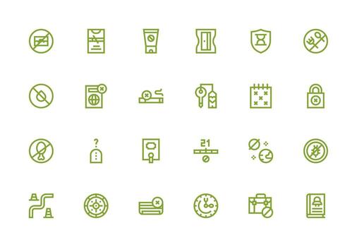 24 Thick Line Line Vectors for Restricted Theme Minimal Icon Set for Interface Projects