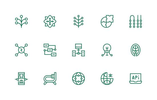 15 Icons for Connection Point in Regular Line Format Standard Icon Pack vector