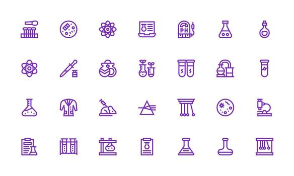 Bold Line Icons from Experiment Set with 28 Vectors Icon Set for Web