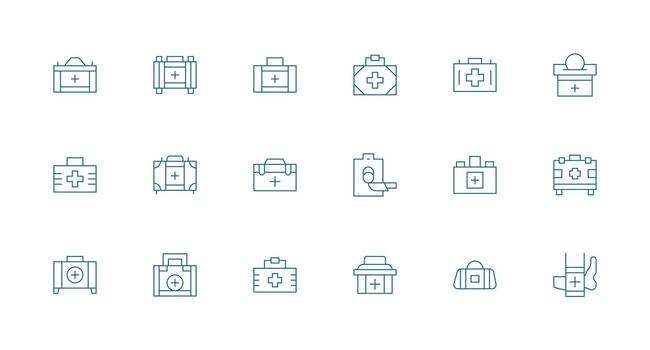 Bandages Icon Collection with 18 Minimal Line Designs Scalable Icons for All Themes vector