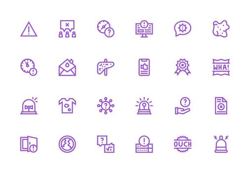 Problem Icon Set with 24 Thick Line Line Graphics Icon Collection Set vector