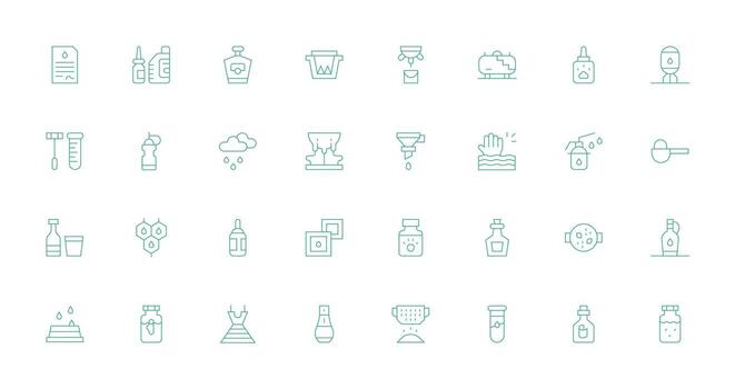 32 Thin Line Vectors for Liquid Theme Interface Icon Collection for Daily Projects