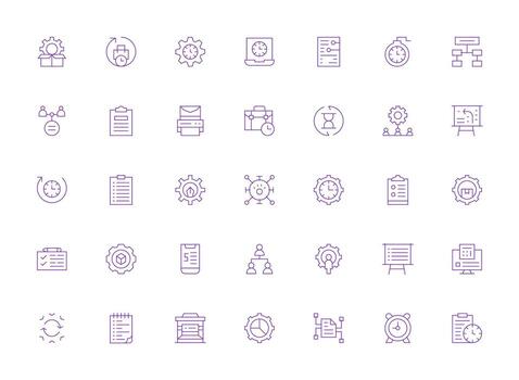 35 Light Line Designs for Workflow Icons Scalable Icons for All Themes vector