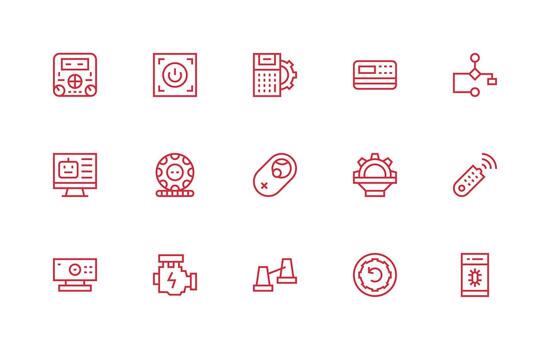 15 Regular Line Vectors for Operation Theme Neatly Designed Icons for Web Platforms