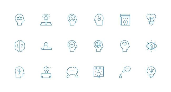Thought including 18 Minimal Line Illustrations UI Icon Set vector