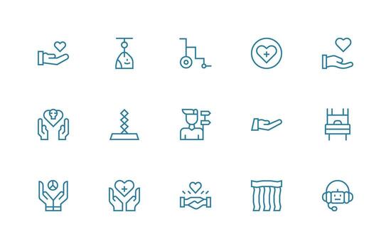 Support System Icon Collection with 15 Regular Line Designs High-Resolution Icons for Any Platform vector