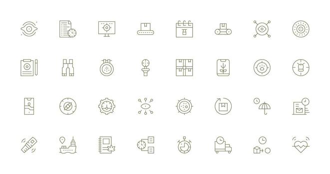 Delgado línea estilo rastreo íconos con 32 vectores completamente editable icono conjunto para web