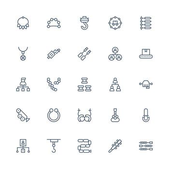 Chain featuring 25 Icons in Medium Stroke Outline Design Interface Icons for Daily Use vector