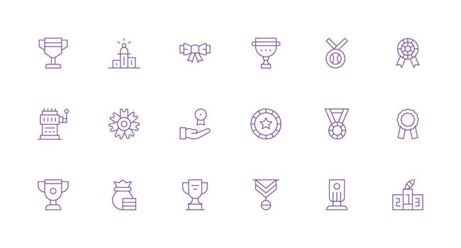 Minimal Line Style Prize Icons with 18 Vectors Reliable Icons for All Interfaces