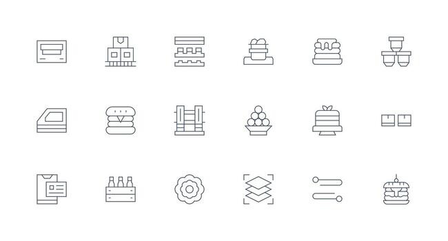 Stacked Icon Collection with 18 Minimal Line Designs Complete Icon Bundle for Web Design vector