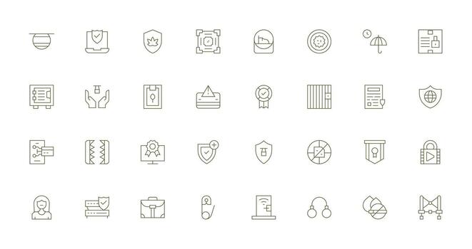 Thin Line Icons from Secure Set with 32 Vectors Icon Pack for Various Themes