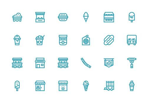 Vendor featuring 24 Icons in Thick Line Line Design Core Icon Collection for Daily Tasks vector