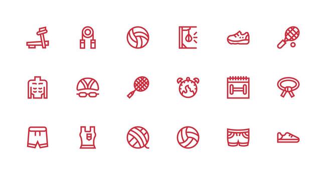 Exercise featuring 18 Icons in Strong Stroke Line Design Full Icon Library for UI Designers vector