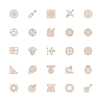 25 Medium Stroke Outline Vectors for Precision Theme Flexible Icon System for Web Interfaces