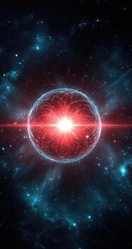 An image of a red sphere in space photo