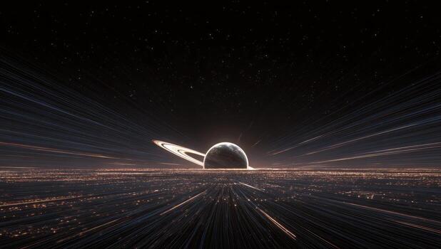 An image of a planet with a ring around it photo