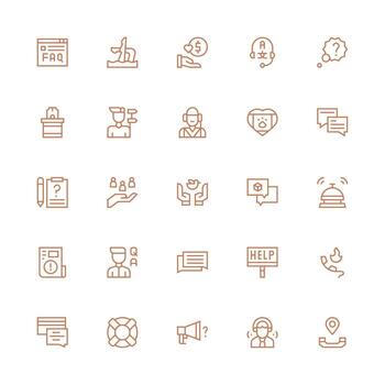 25 Medium Stroke Outline Style Icons from Help Collection Interface Icons for Daily Use vector