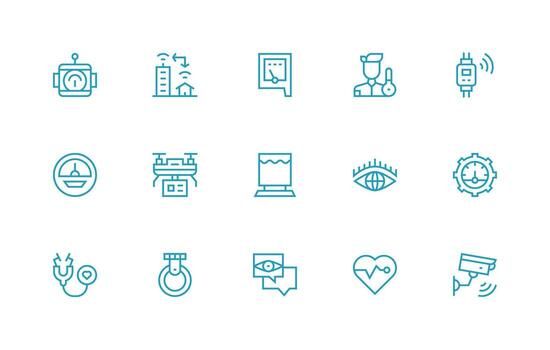 15 Regular Line Style Icons from Monitoring Collection Modern Line and Glyph Icon Series vector