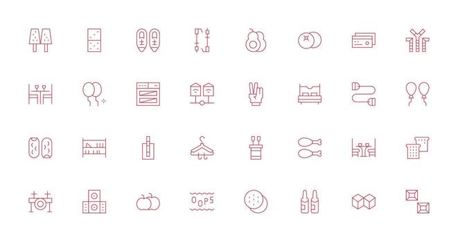 32 Delgado línea íconos para dos gráficos detallado icono colección para diseño sistemas vector