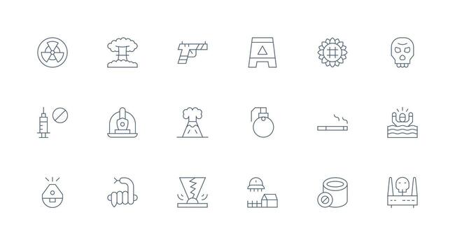 Minimal Line Icons from Danger Set with 18 Vectors Creative Icon Set