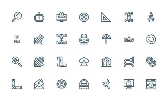 Bold Line Icons from Technical Set with 28 Vectors Neutral Style Icons for Any Project