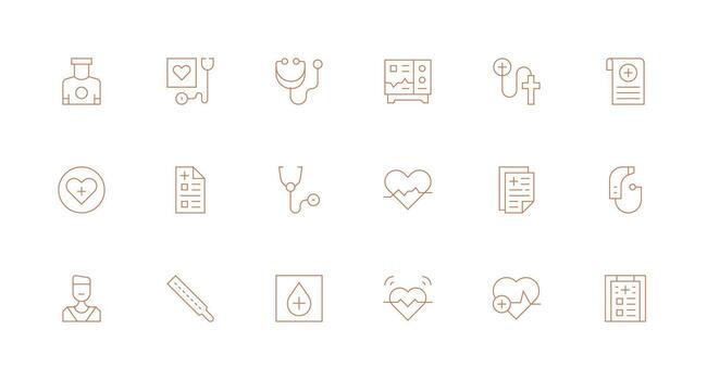 mínimo línea íconos desde vital conjunto con 18 vectores escalable íconos para multiplataforma interfaces