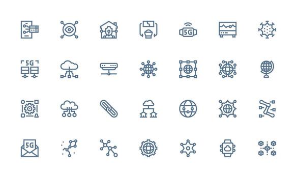 Connectivity Design Icons featuring 28 in Bold Line Style Web Icon Collection vector