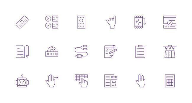 18 Minimal Line Icons for Input Graphics Clean Icon Set Icon Pack for UI Projects vector