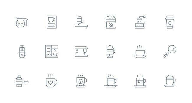 Minimal Line Icons from Espresso Set with 18 Vectors Creative Icon Set