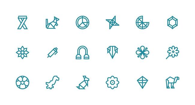 Strong Stroke Line Icons from Shape Set with 18 Vectors Icon Set for Apps