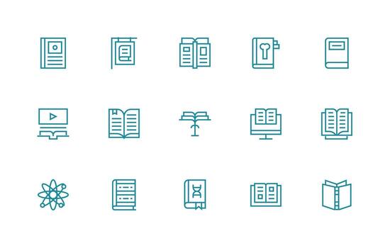 15 Regular Line Icons for Textbook Graphics Professional Icon Pack for Development Work vector