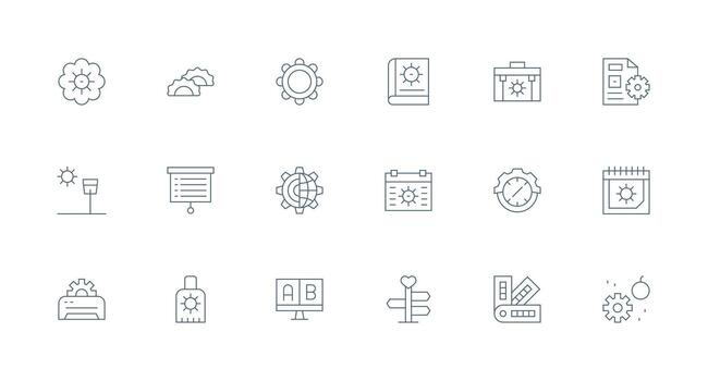 Options Set with 18 Minimal Line Icons All Device Compatible Icon Set vector