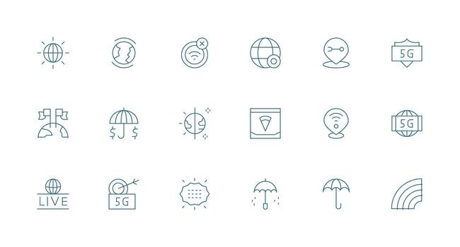 18 Minimal Line Designs for Coverage Icons Multi-Purpose Icon Set vector